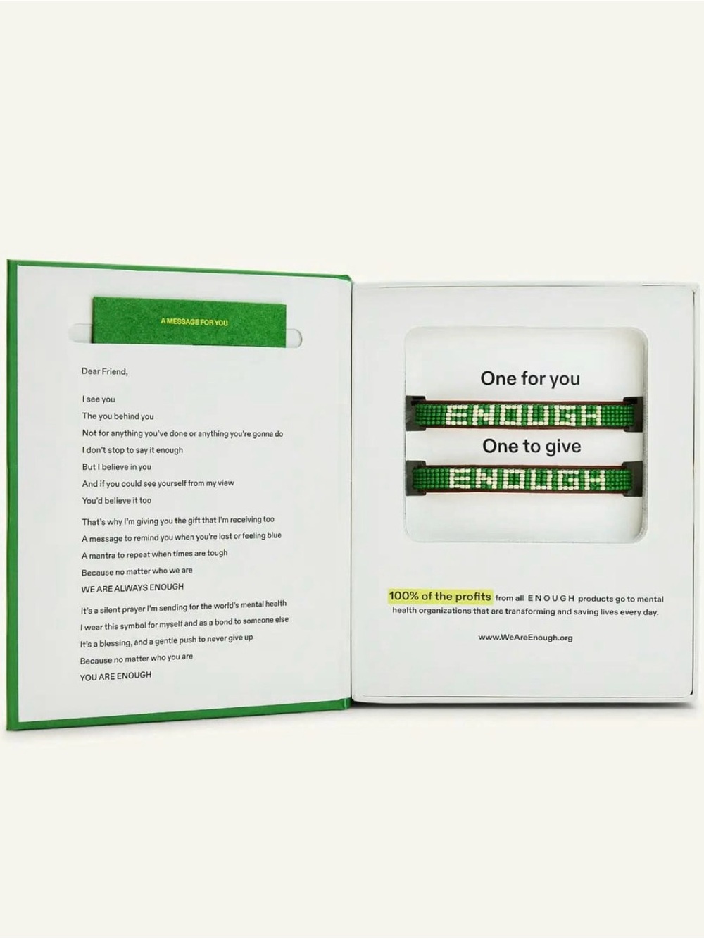 Green Beaded Bracelet Set - Inspirational Awareness Wristbands